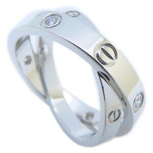 CARTIER Authentic Silver Diamond Love Ring #50
